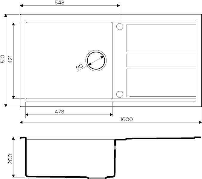 Мойка кухонная Omoikiri Kitagawa 100-GB Artceramic/графит